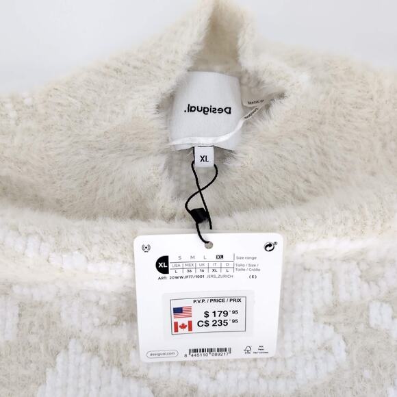 Desigual Womens Cream Floral Zurich Sweater Jumper NEW - US Size L / EU Size XL - Picture 4 of 15